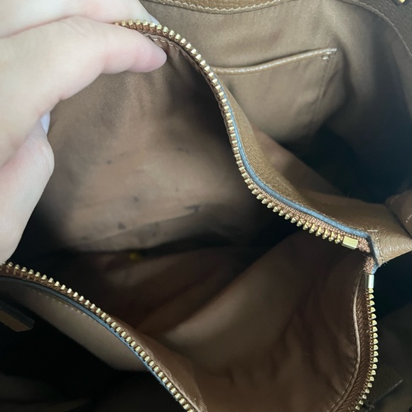 Large Camel and Gold Tory Burch Purse & Wallet - Picture 2 of 8